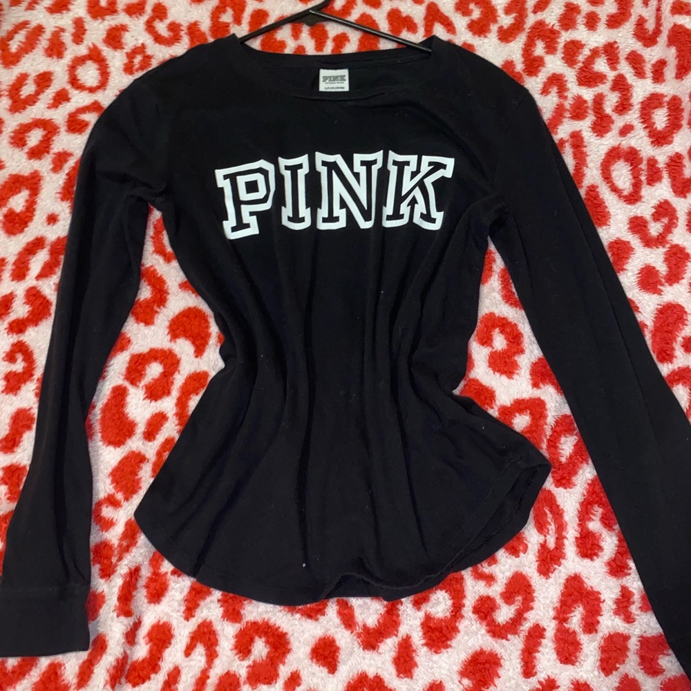 PINK Victoria's Secret Black Long Sleeve Tee